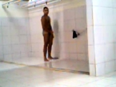 caught a guy turned on in gym shower