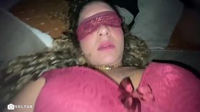 Curvy Latina girlfriend shows off her wet pussy and big labia