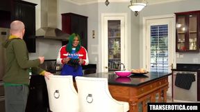 Asian Trans Genesis Green Gets Deepthroated Hard