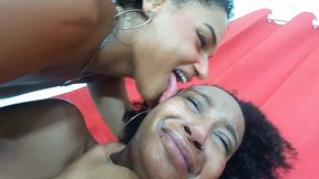 Ebony Punishes Her Relative with Licks on the Face CLIP 4 By Suzie Black and Maryjane Black Cam Full HD