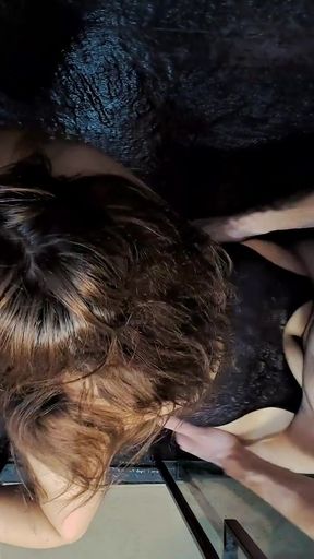 Sexy brunette in sexy lingerie gets fucked in the shower and then gets a giant facial   Clip 1