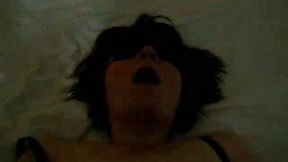 Blindfolded brunette mature whore gets fucked missionary style
