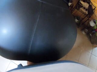 MilfyCalla- A Lot Of Cum On my ebony down jacket and ebony leather leggings 216