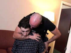 Horny cop lures young gay slut into taking his big cock