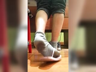 Pink sandals with socks