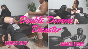 Double Domme Disaster | Goddess Sadisitic Satin Goddess Sydnie | Fart Slave Fetish Farting Double Female Domination Butt Ass Crack Farts Smelling Sniffing Verbal Interracial Humiliation
