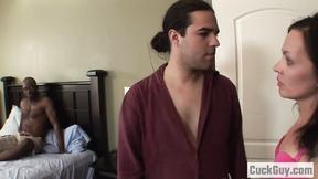 ”Claudia Atkins let her cuckold hubby to join to suck a big black dick”