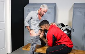 Muscular men share locker room anal kinks in supreme positions