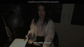 Sexy doctor helps cure your erection in POV roleplay