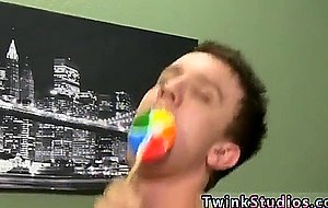 Gay twink emo boy preston andrews dozes off while