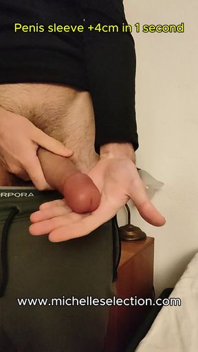 Trying a realistic penis sleeve adds me 4cm in length and a lot of thickness