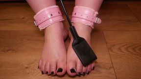 Buy and worship Alluring BBW`s feet - Pink foot cuffs (no talking)