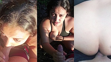 Sexo al aire libre en un mirador de la ciudad con un fan