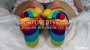 ShortLivedTyranny Toe Wiggling in Rainbow Toe Socks