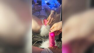 ftm bunnyboy gets high and gets off using a rabbit vibe over snapchat with you