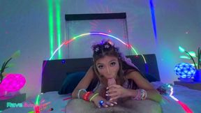 Rave Beauty Clara Trinity Rides A Cock In Sync With The Music!