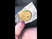 Risky Vehicle Masturbation At The Jobsite Cumming on a cookie and eating it for you while on break