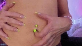 Neon Yellow Belly Button Fingering (HD) WMV