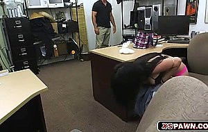 Cuban chick goes wild in pawn shop