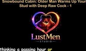 English Audio Gay Sex Story - Snowbound Cabin Older Man Warms up Young Stud with Deep Raw Cock - Part 1