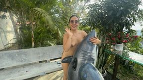 "Playing and riding my favorite inflatable… are you in?"