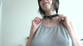 This Naughty Girl in Grey T-shirt Wants to Get Undress