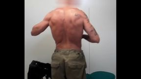 Muscular Guy Masturbates in Gym Locker Room and Shower
