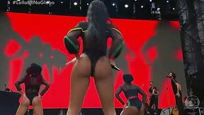 Ebony Songstress Iza Bares All in Thong Bodysuit Performance