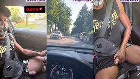 wanking my dick in my car in public