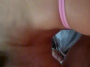 Wife riding on exercise bike and having orgasms