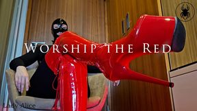 Worship the Red - PVC Overknees