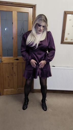 Purple Satin, Tits &amp; Cum