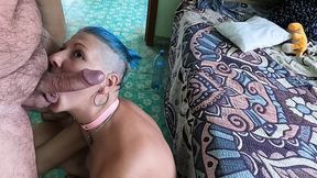Wifey With Tails Sucks Cock&#x1F32D; &mdash;  Licks Balls &mdash;  Swallows Cum