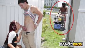 Hot - Sophia Steele Gives Peter Green A Public Blowjob While Bum Walks