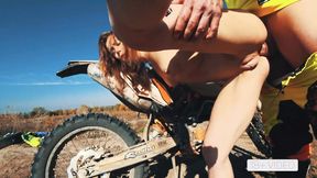 ROUGH ANAL ON DIRTY MOTORCYCLE. MIA BANDINI