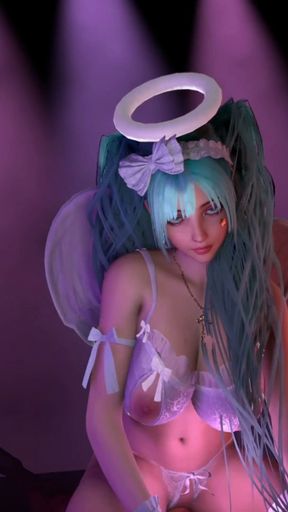 3D VR Hentai - Angel Cosplay Miku Dances on your COCK - 3D Hentai Sex Animation by VirtualHeaven   Clip 1