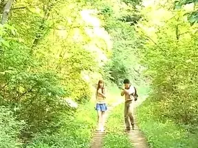 Nana Ootone Lovely Asian reporter is nude in the woods