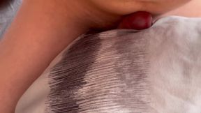 Masturbation with a Dick on a Pillow and Freehands Cum