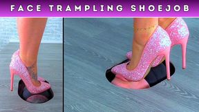 Goddess Amber - Busting Your Face & Cum From Your Balls In My Pink Barbie Heels - Split Cam (224A) - Face Trampling Shoejob