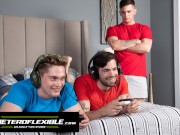 HETEROFLEXIBLE - Jealous Stepbro Trevor Brooks Begs Julian Brady & His Jock BF Jay Tee For THREESOME