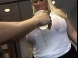 Amateur slut with a big booty bends over and takes a thick cock down her snatch
