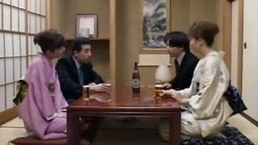 ”Japanese fourway fuck group sex gets wet & messy”