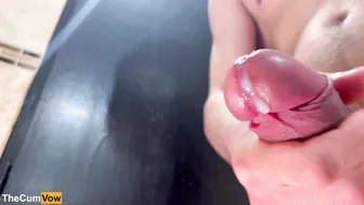 Twink Strokes Big Cock and Shoots Huge Close-Up Cumshot