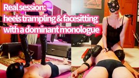 GEA DOMINA - REAL SESSION: HEELS TRAMPLING & FACESITTING WHIT A DOMINANT MONOLOGUE