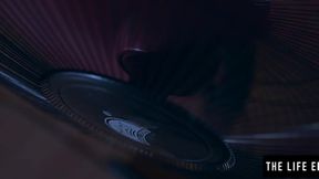 ”Horny brunette Leony April tickles her snatch with a feather”