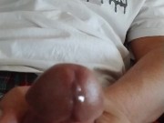Edging my cock pre cum for lube