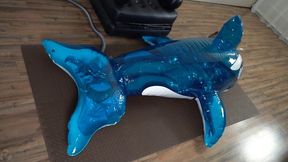 Sonya experiments with a vibrator inside an inflatable orca whale part 1