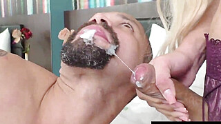 Shemales Fuck Guy Blonde Transsexual Gabi Lins Cums In His Mouth After Pummeling Him Raw