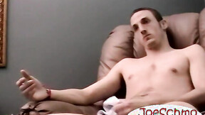 ”Left handed Chuck Blue spills a heavy load of cum”