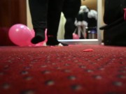 Balloon Stomps Cleanum in Hotel
